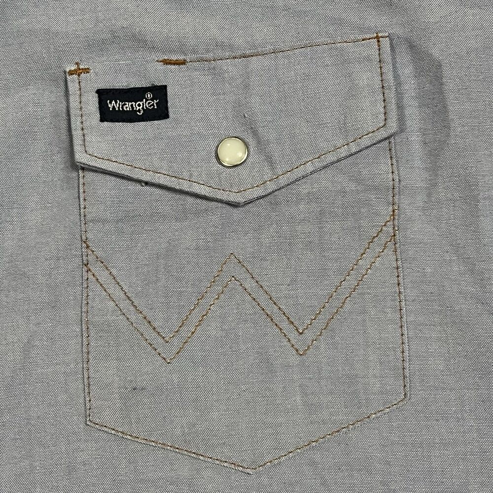 Wrangler Light Blue Pearl Snap Western Shirt Rockabilly Men’s Sz 16.5x34 Cowboy - Picture 3 of 11